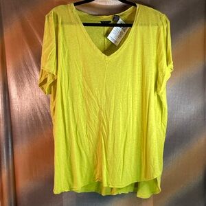 2x Tahari linen yellow t-shirt. 52” chest. Nice and cool.‎ 350